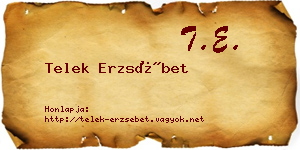 Telek Erzsébet névjegykártya